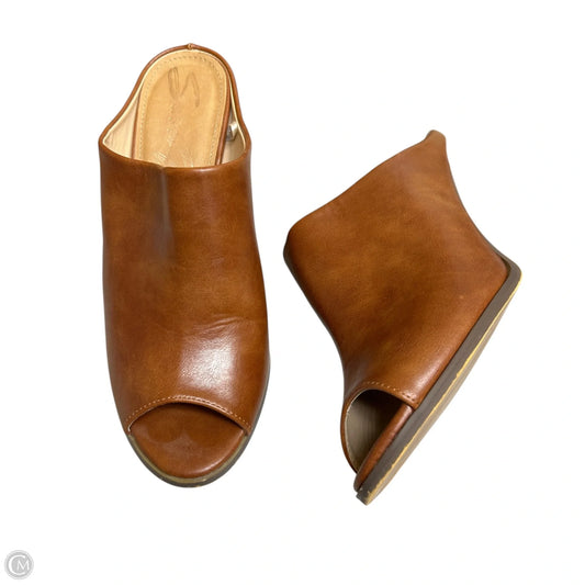 Sandals Heels Block By Seven 7 In Brown, Size: 10