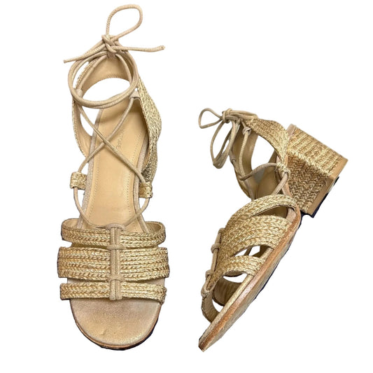 Sandals Heels Block By Pour La VictoireIn Gold, Size: 8.5
