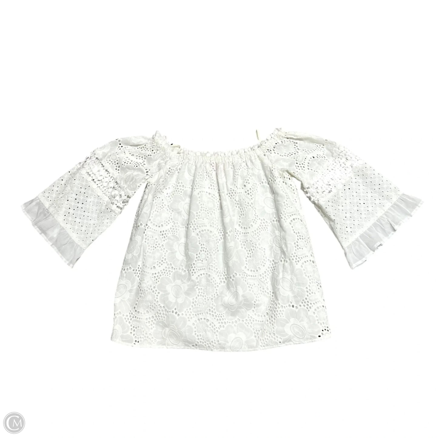 Top Short Sleeve Designer By Lilly Pulitzer In White, Size: S