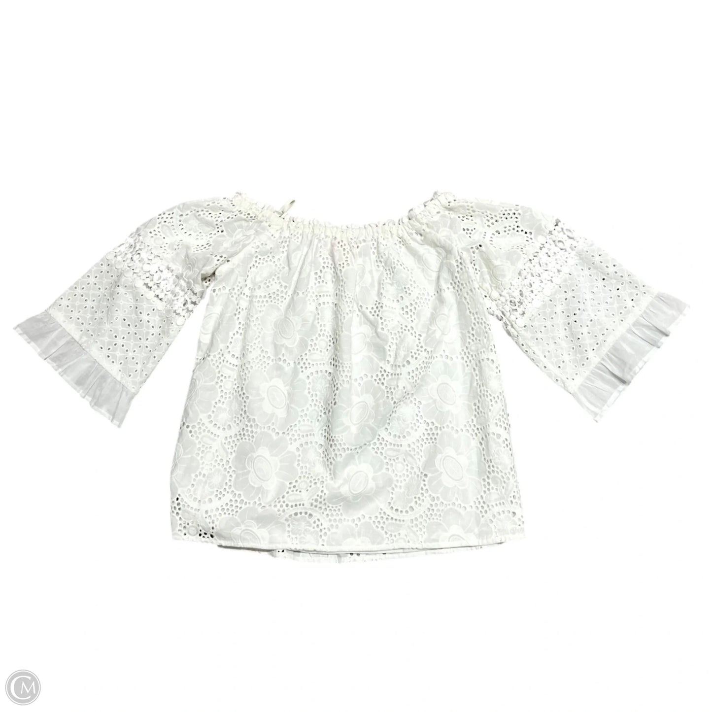 Top Short Sleeve Designer By Lilly Pulitzer In White, Size: S
