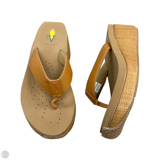Sandals Heels Wedge By Volatile In Tan, Size: 7