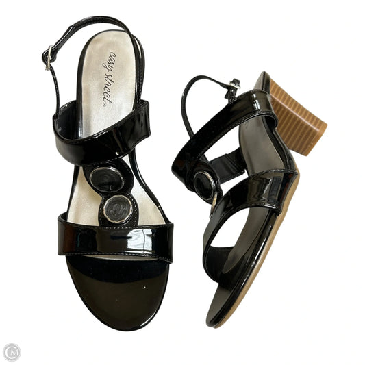 Sandals Heels Block By Easy Street In Black, Size: 11