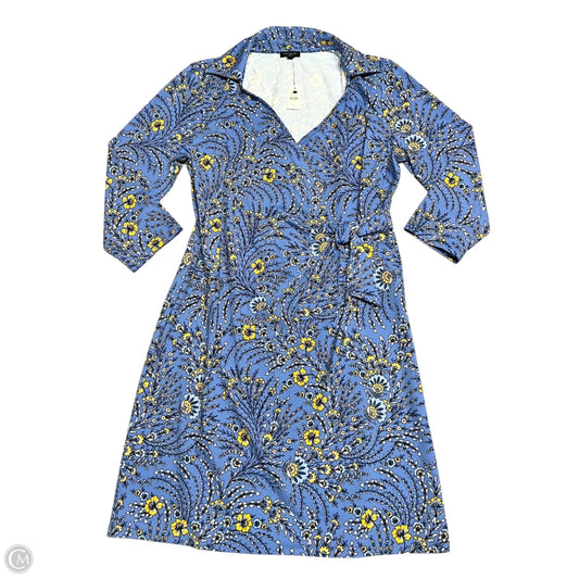 Dress Casual Midi By Talbots In Blue & Yellow, Size: L