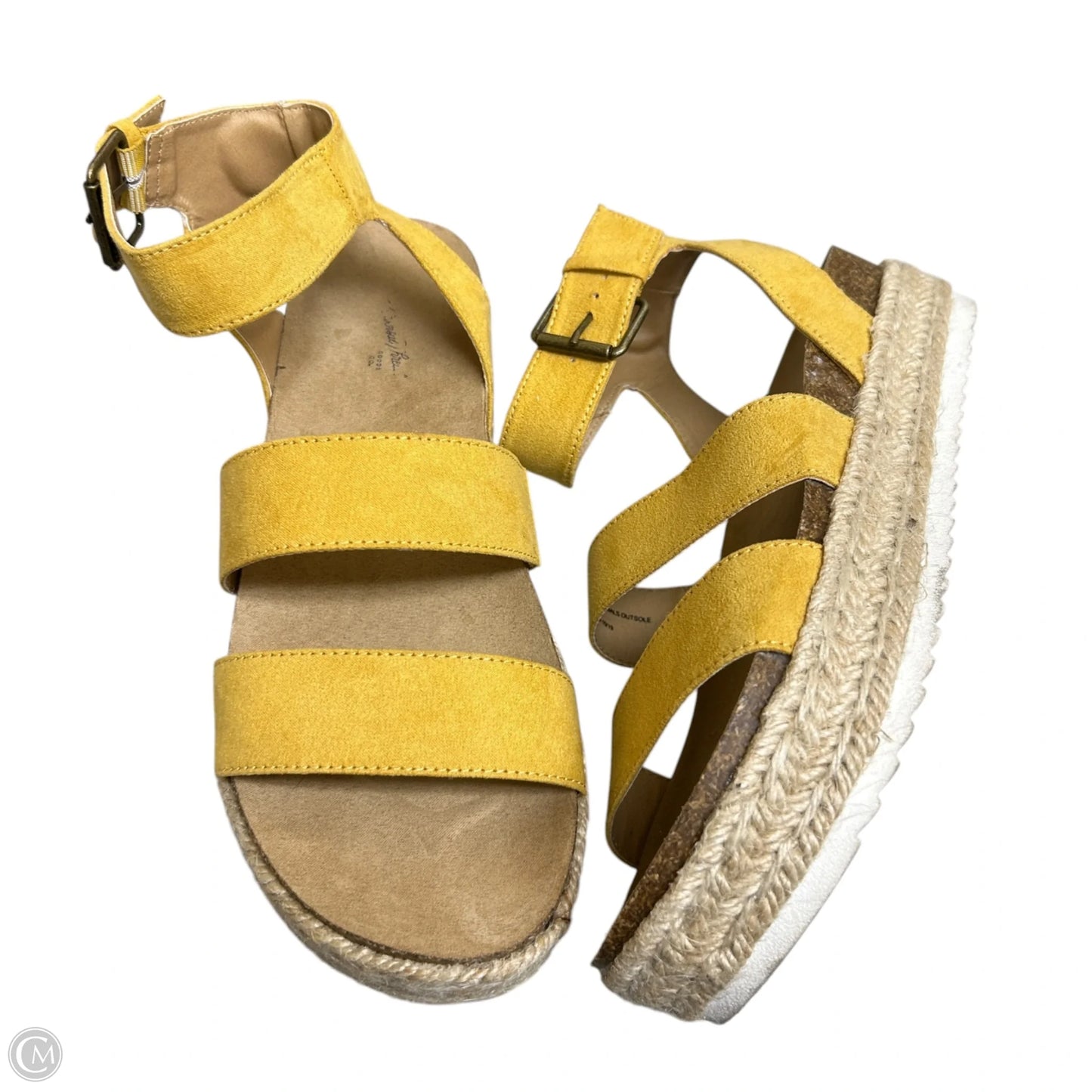 Sandals Heels Platform By Universal Thread In Yellow, Size: 9.5