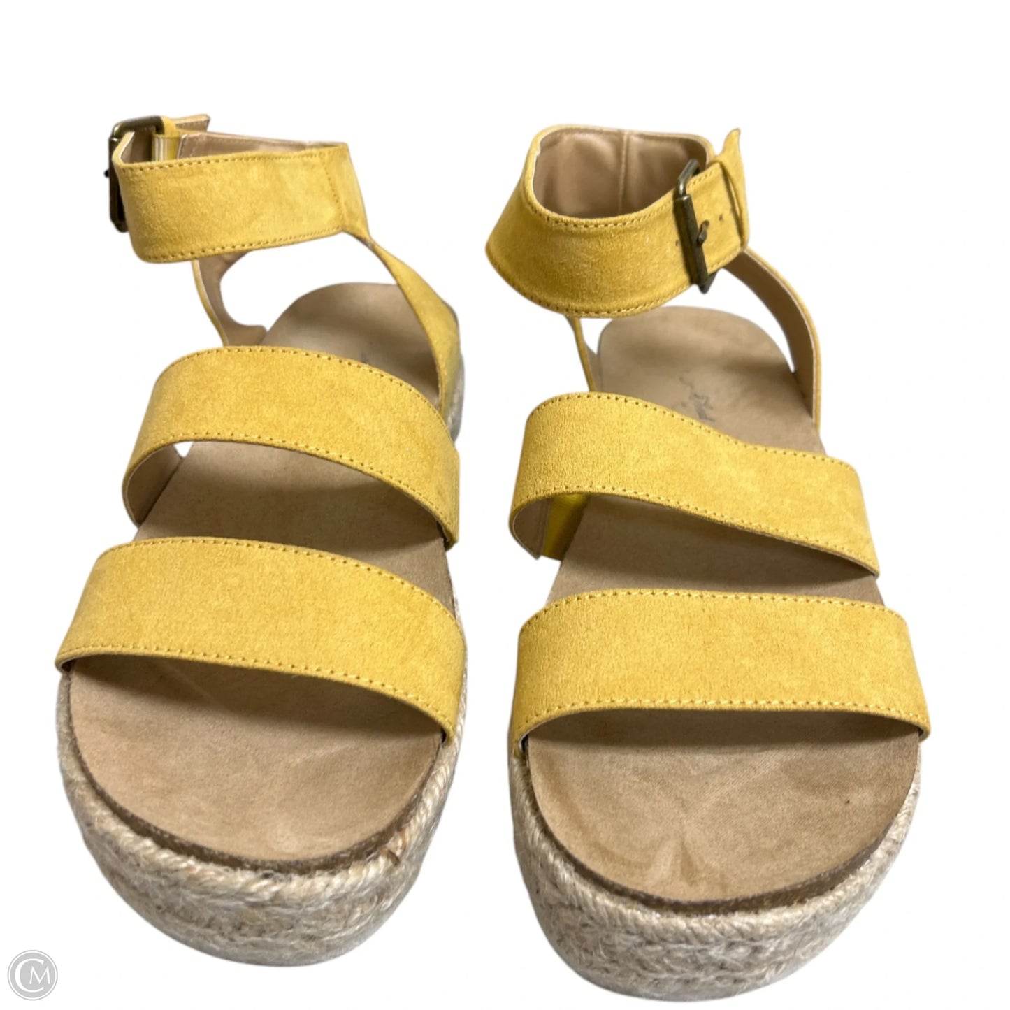 Sandals Heels Platform By Universal Thread In Yellow, Size: 9.5