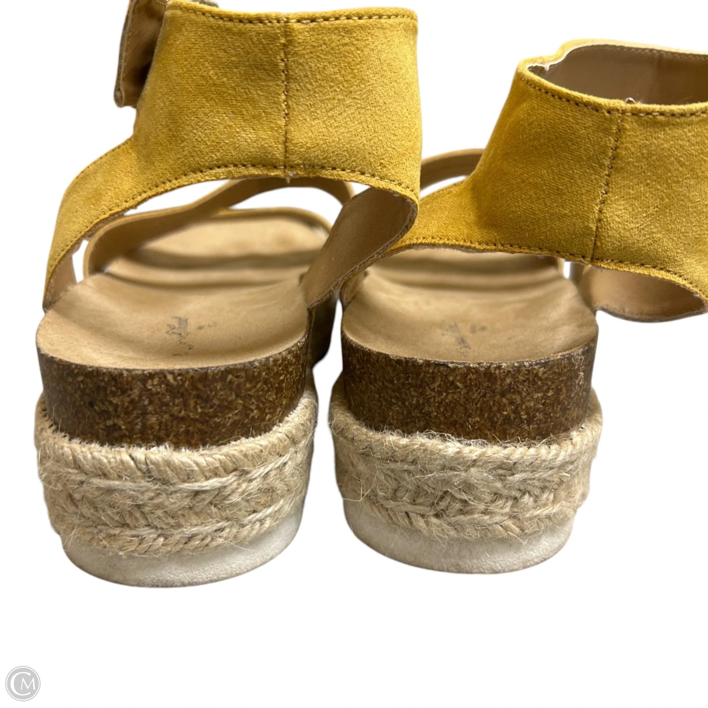 Sandals Heels Platform By Universal Thread In Yellow, Size: 9.5