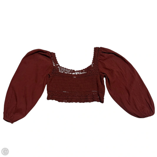 Top Long Sleeve By Free People In Brown, Size: Xs