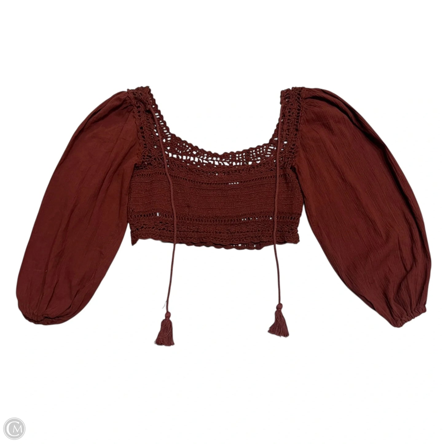 Top Long Sleeve By Free People In Brown, Size: Xs