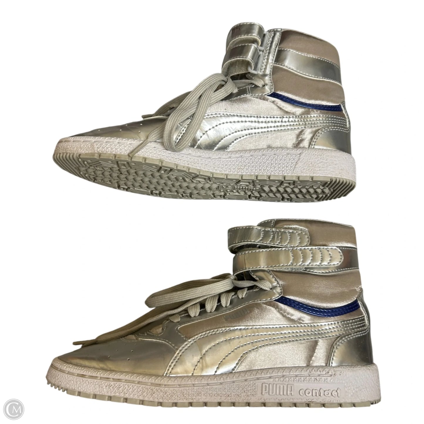 Shoes Sneakers By Puma In Blue & Silver, Size: 7