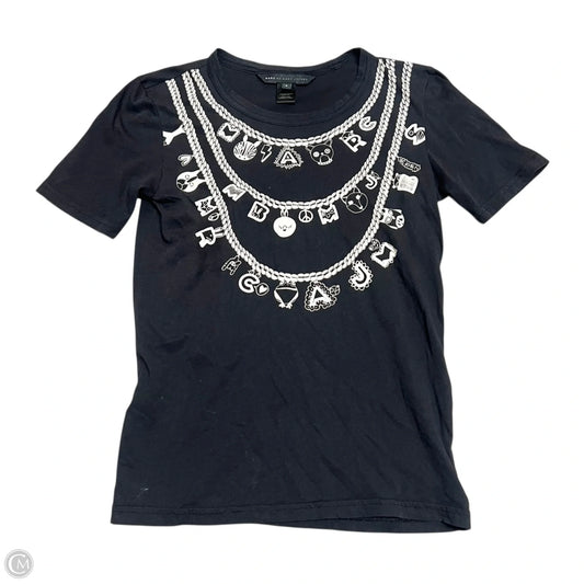 Top Short Sleeve Designer By Marc By Marc Jacobs In Black & Cream, Size: S