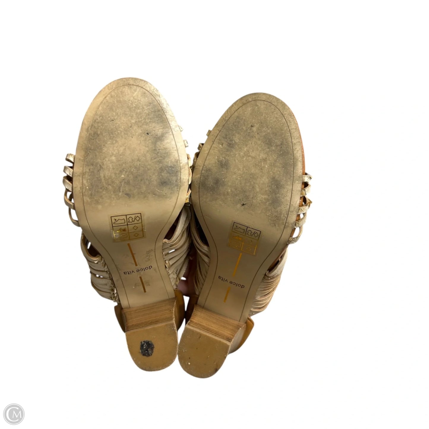 Sandals Heels Wedge By Dolce Vita In Tan, Size: 7.5