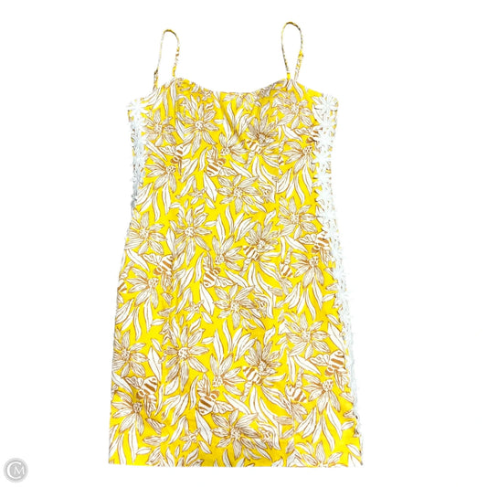 Dress Designer By Lilly Pulitzer In White & Yellow, Size: S