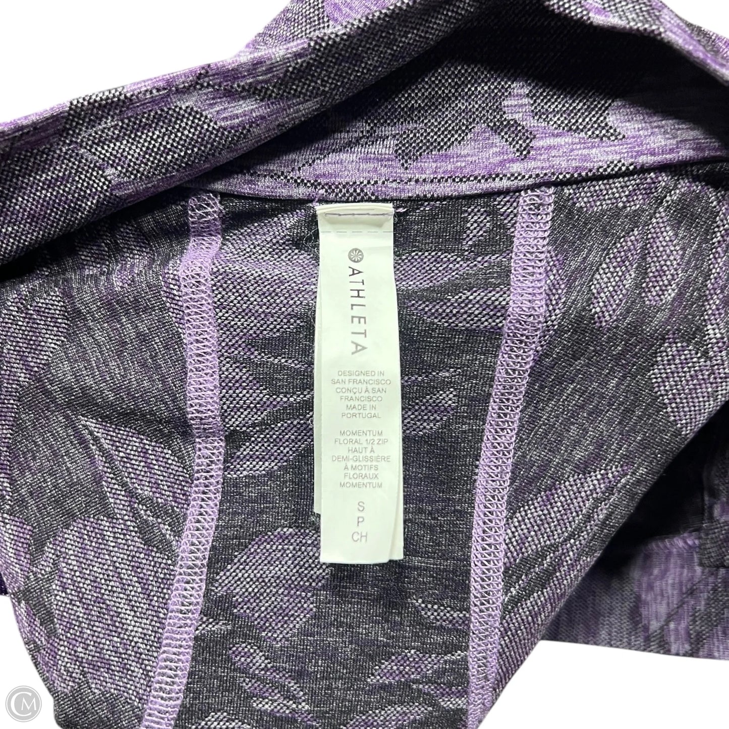 Athletic Top Long Sleeve Collar By Athleta In Purple, Size: S