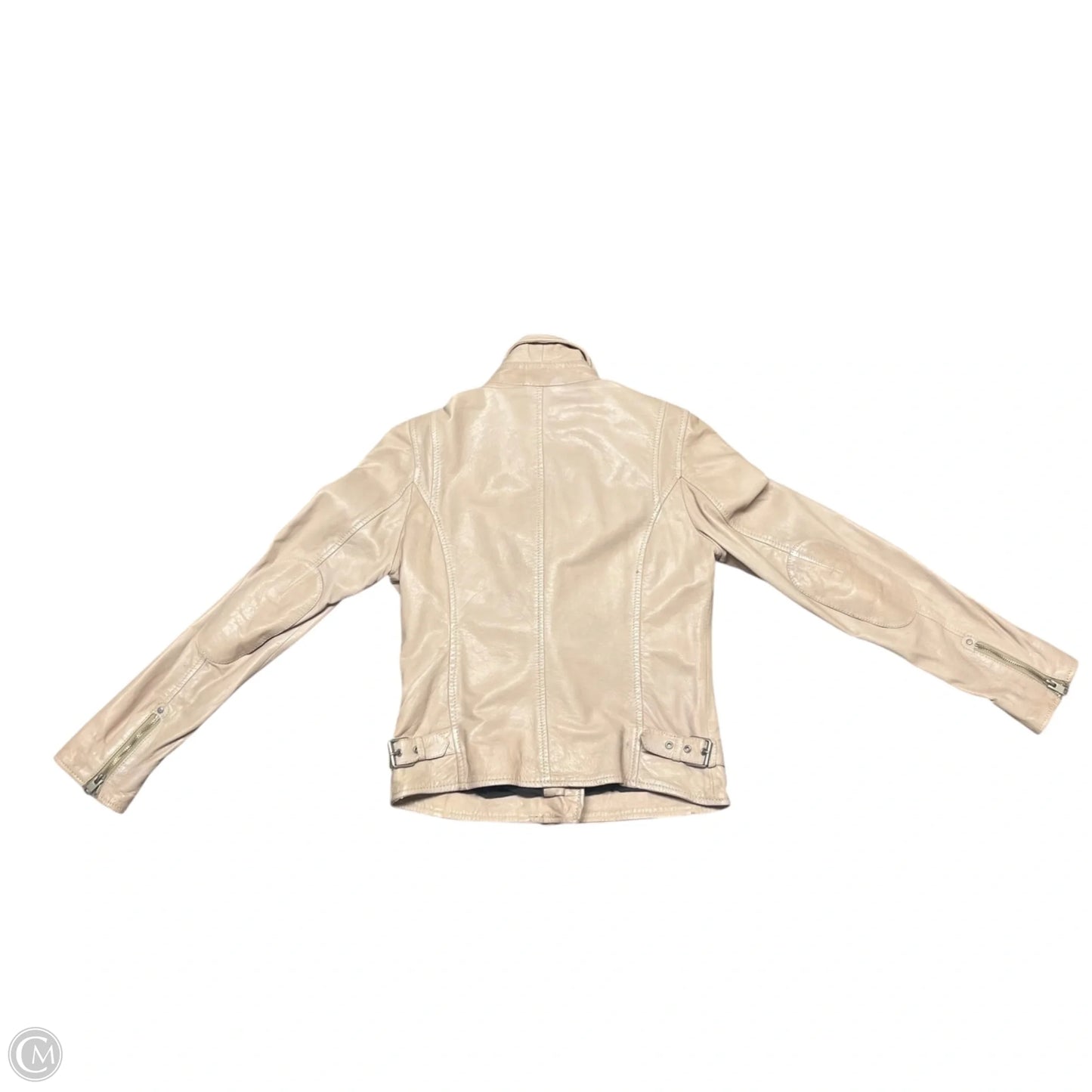 Jacket Moto Leather By Mauritius In Tan, Size: S