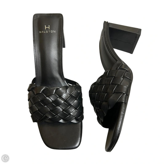 Sandals Heels Block By H For Halston In Black, Size: 8