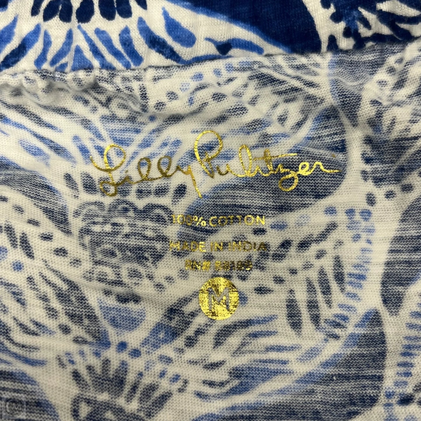 Top Sleeveless Designer By Lilly Pulitzer In Blue & White, Size: M