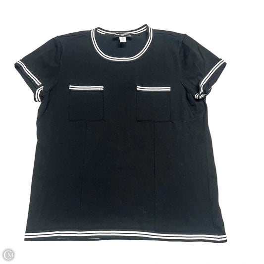 Top Short Sleeve Designer By Karl Lagerfeld In Black & White, Size: M