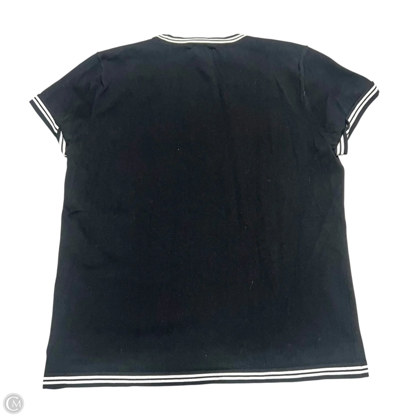 Top Short Sleeve Designer By Karl Lagerfeld In Black & White, Size: M
