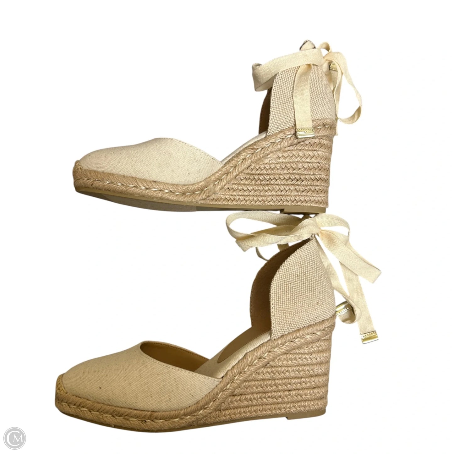 Shoes Heels Wedge By Just Fab In Cream, Size: 9