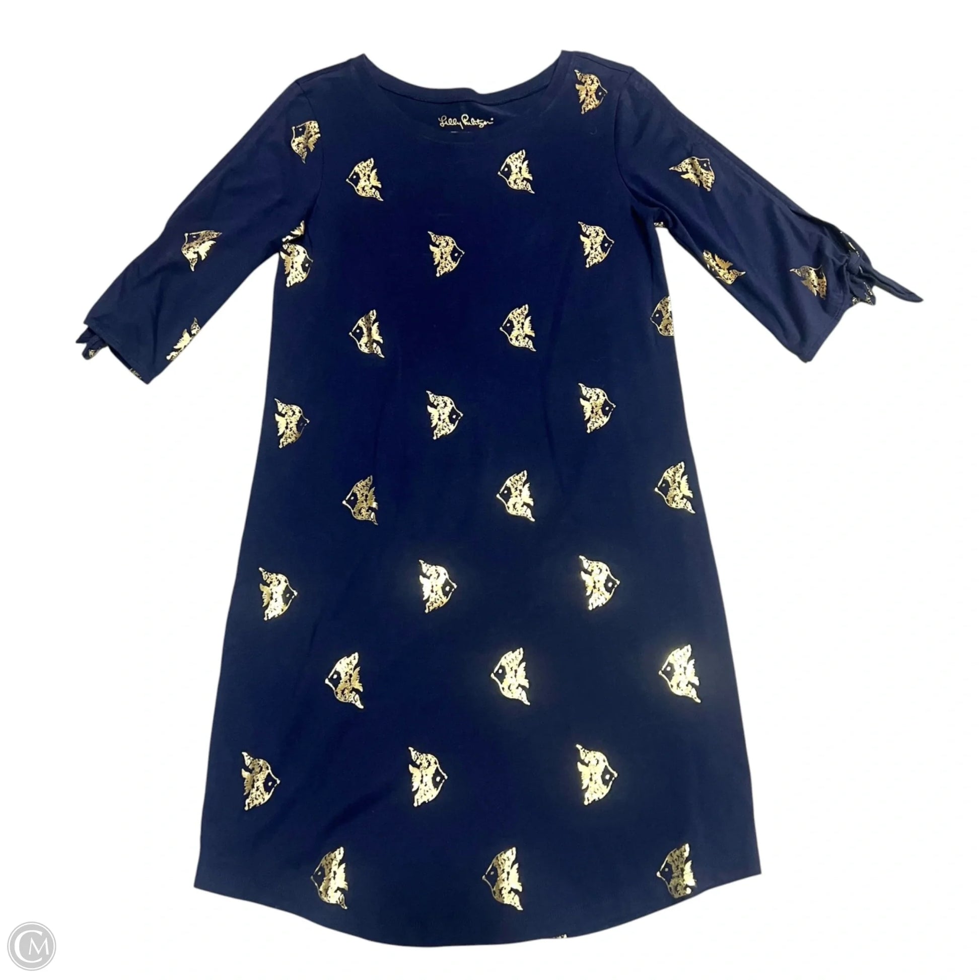 Dress Designer By Lilly Pulitzer In Blue & Gold, Size: Xs – Clothes Mentor Plymouth Meeting PA #257
