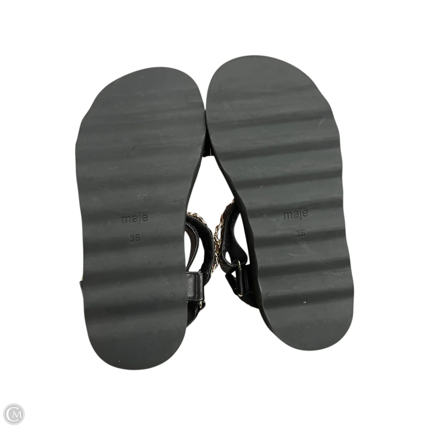 Sandals Flats By Maje In Black, Size: 5.5