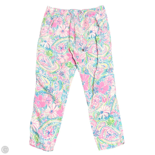 Pants Designer By Lilly Pulitzer In Blue & Pink, Size: Xl