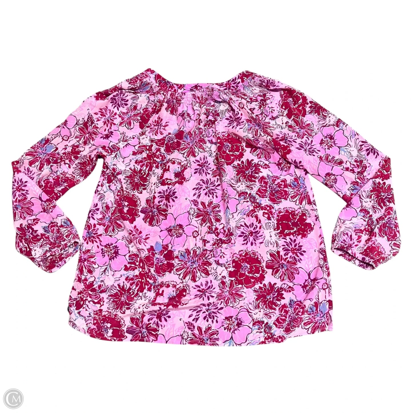 Top Long Sleeve Designer By Lilly Pulitzer In Pink & Red, Size: L