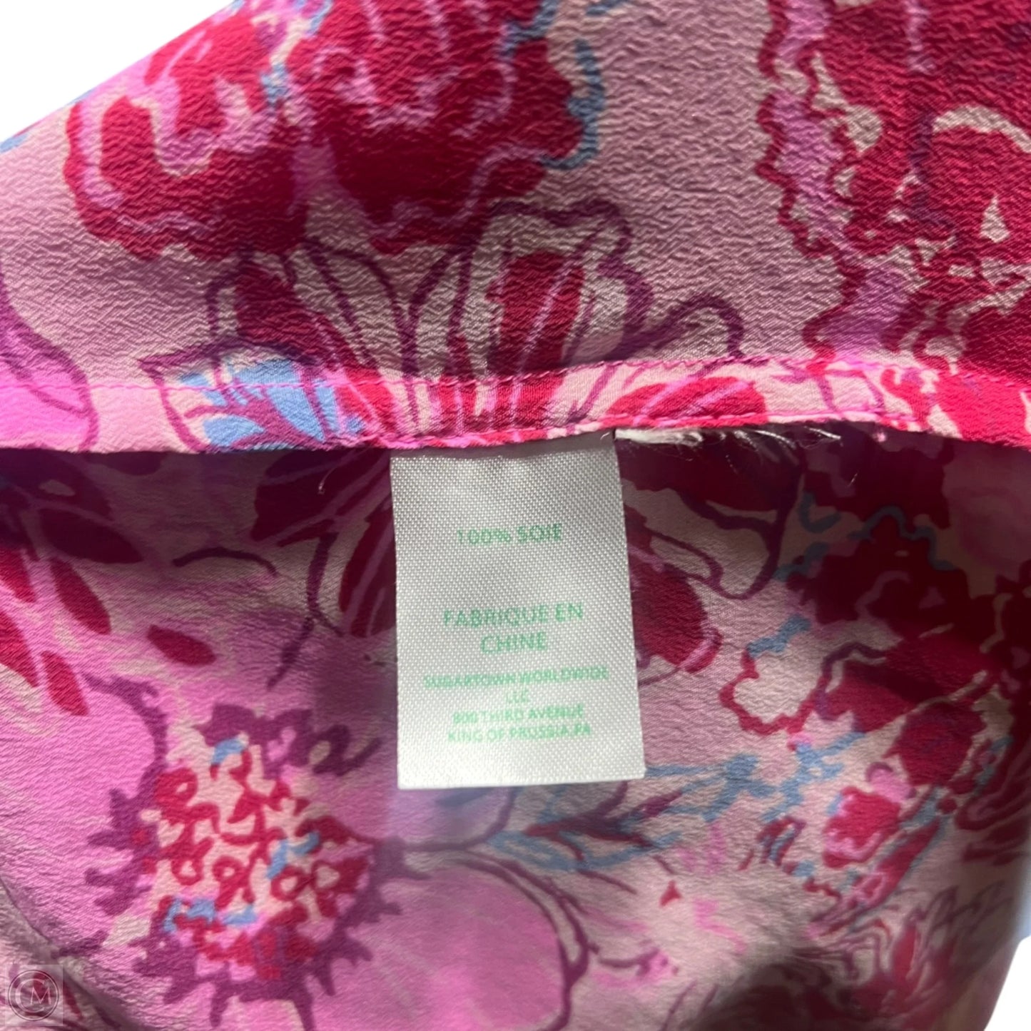 Top Long Sleeve Designer By Lilly Pulitzer In Pink & Red, Size: L