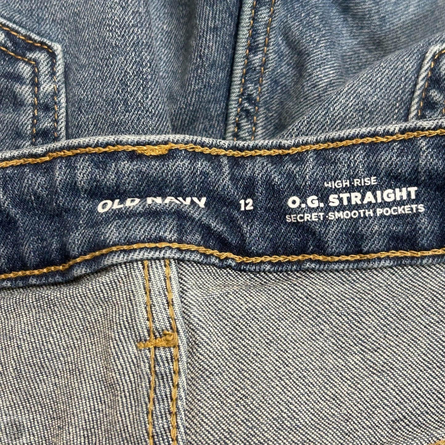 Jeans Straight By Old Navy In Blue Denim, Size: 12