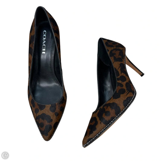 Shoes Designer By Coach In Leopard Print, Size: 10