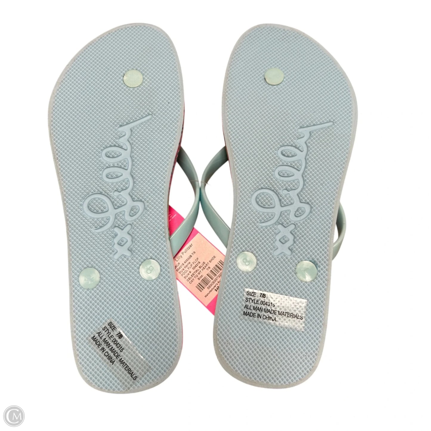 Sandals Designer By Lilly Pulitzer In Blue & Pink, Size: 7