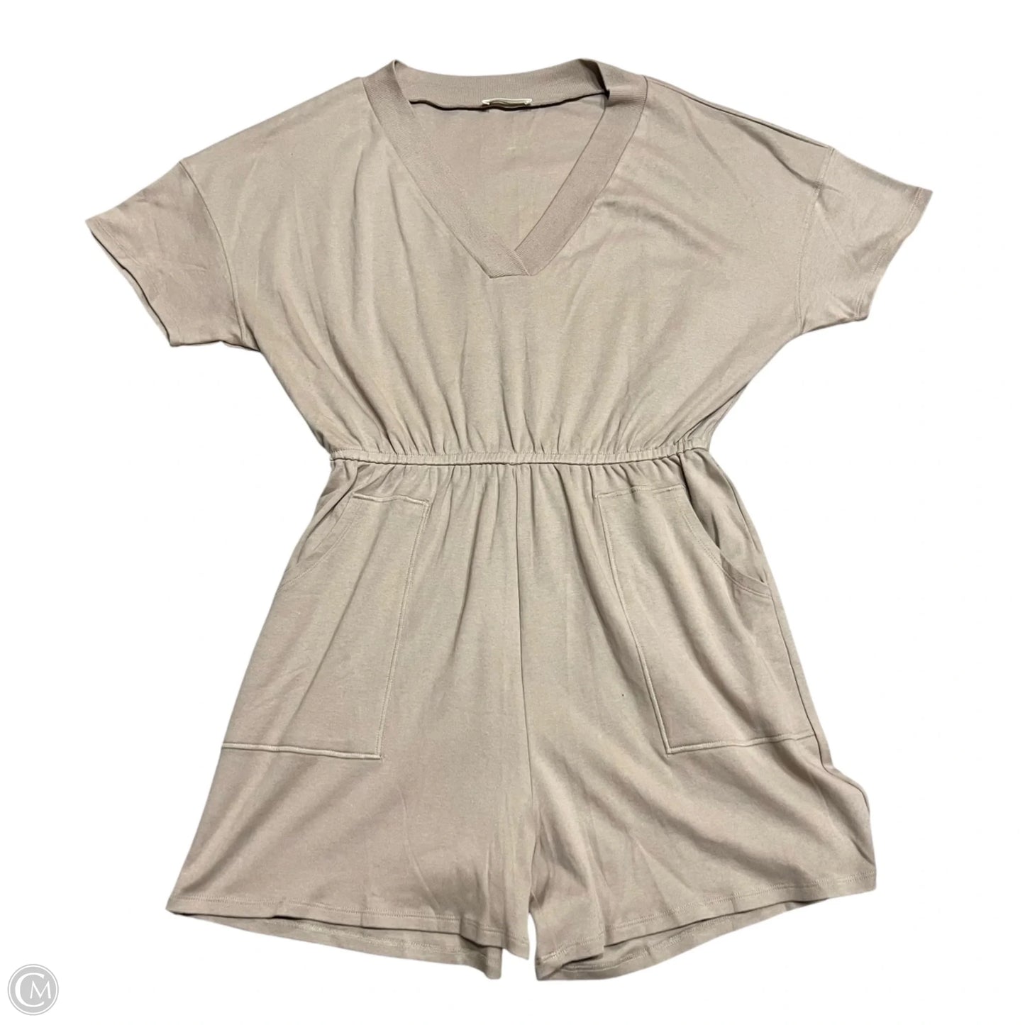 Romper By Zenana In Taupe, Size: 1x
