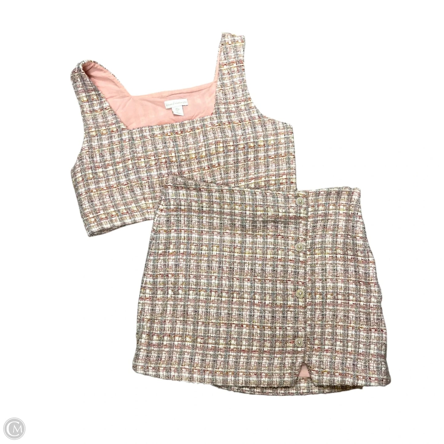 Skirt Set 2pc By House Of Harlow In Pink & White, Size: L