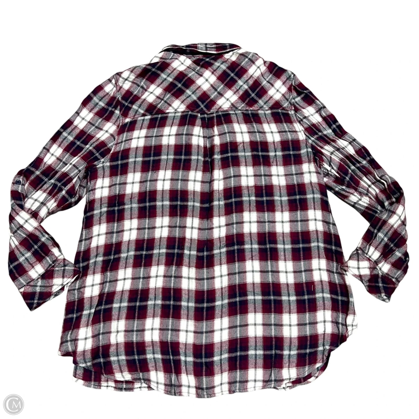 Top Long Sleeve By Beachlunchlounge In Blue & Red, Size: 1x