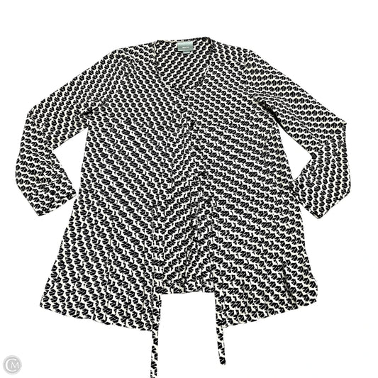 Top Long Sleeve By Maeve In Blue & Cream, Size: Xl
