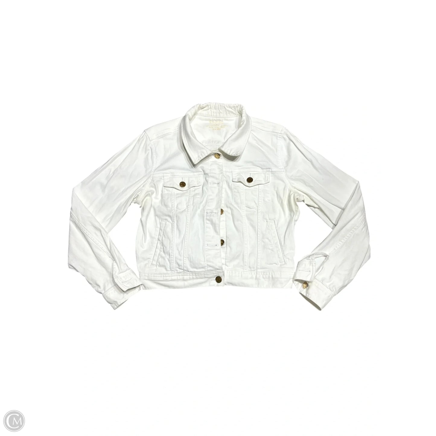 Jacket Designer By Lilly Pulitzer In White Denim, Size: L