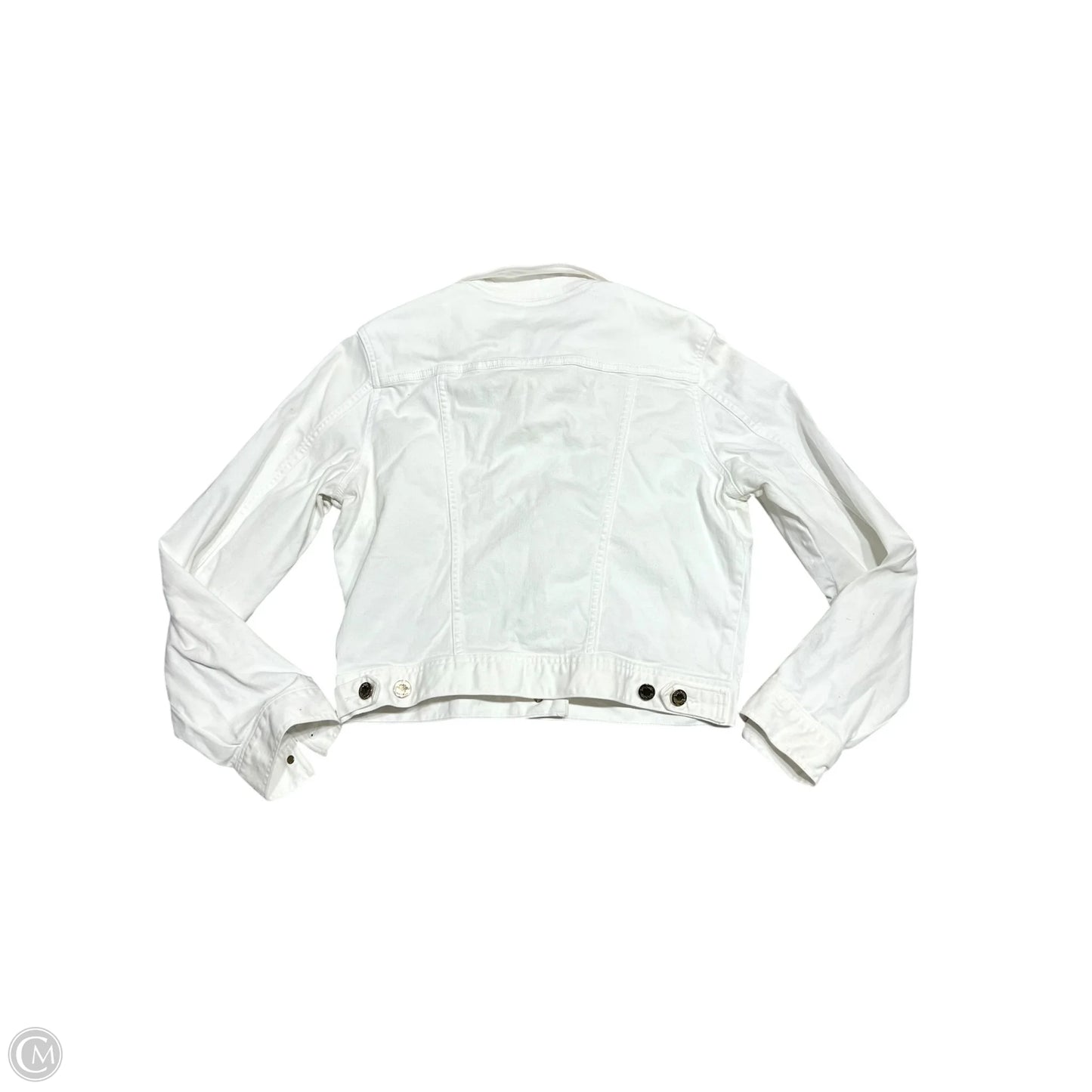Jacket Designer By Lilly Pulitzer In White Denim, Size: L