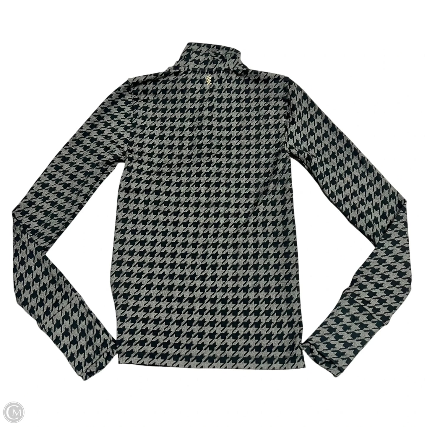 Athletic Top Long Sleeve Collar By Rhone In Black & Grey, Size: Xs