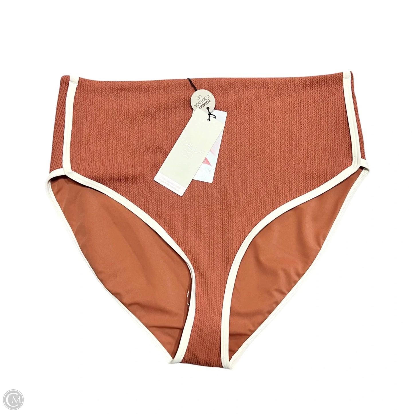 Swimsuit Bottom By Calia In Orange & White, Size: L