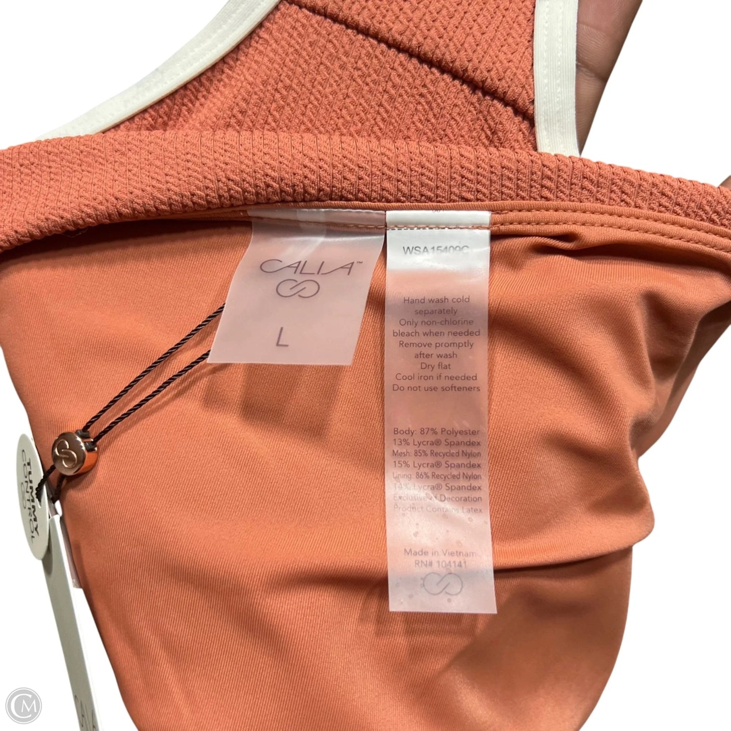 Swimsuit Bottom By Calia In Orange & White, Size: L