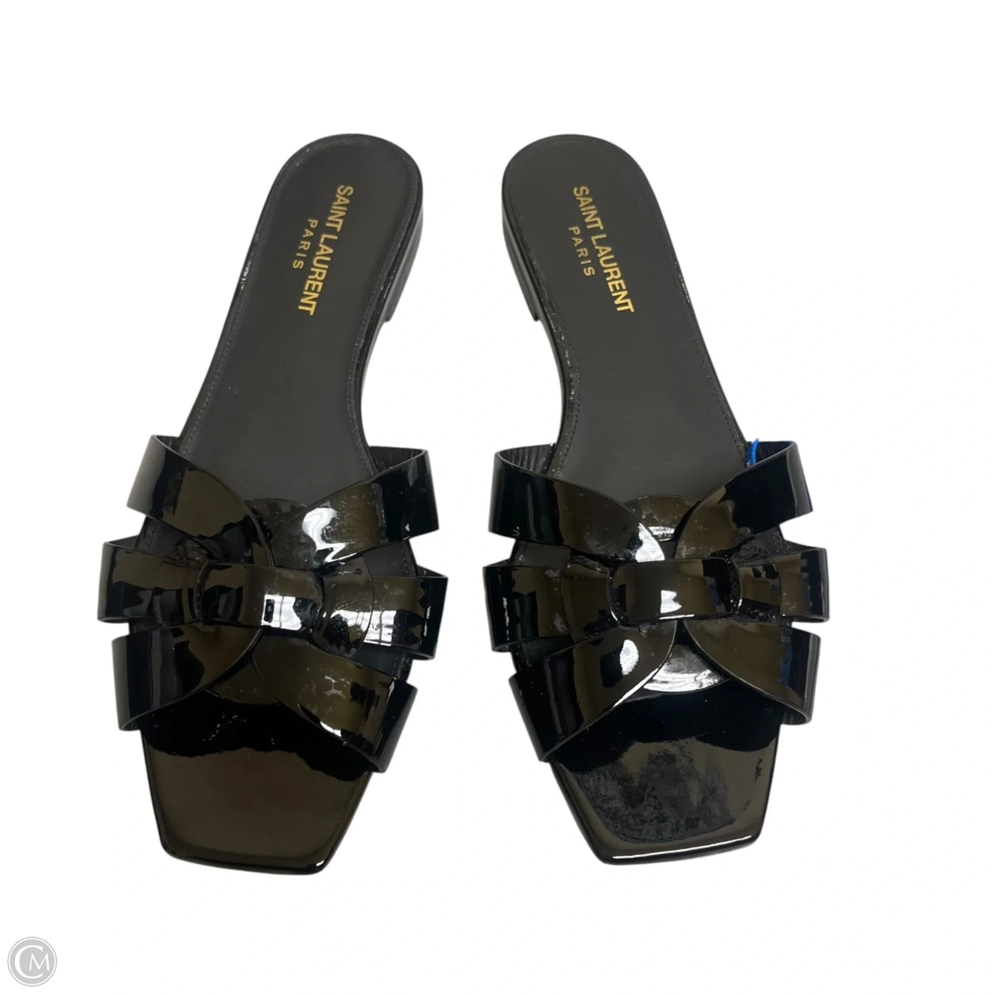 Sandals Luxury Designer By Yves Saint Laurent In Black, Size: 7.5