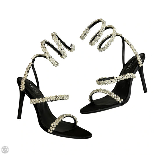 Sandals Heels Stiletto By Aqua In Black & Cream, Size: 7.5