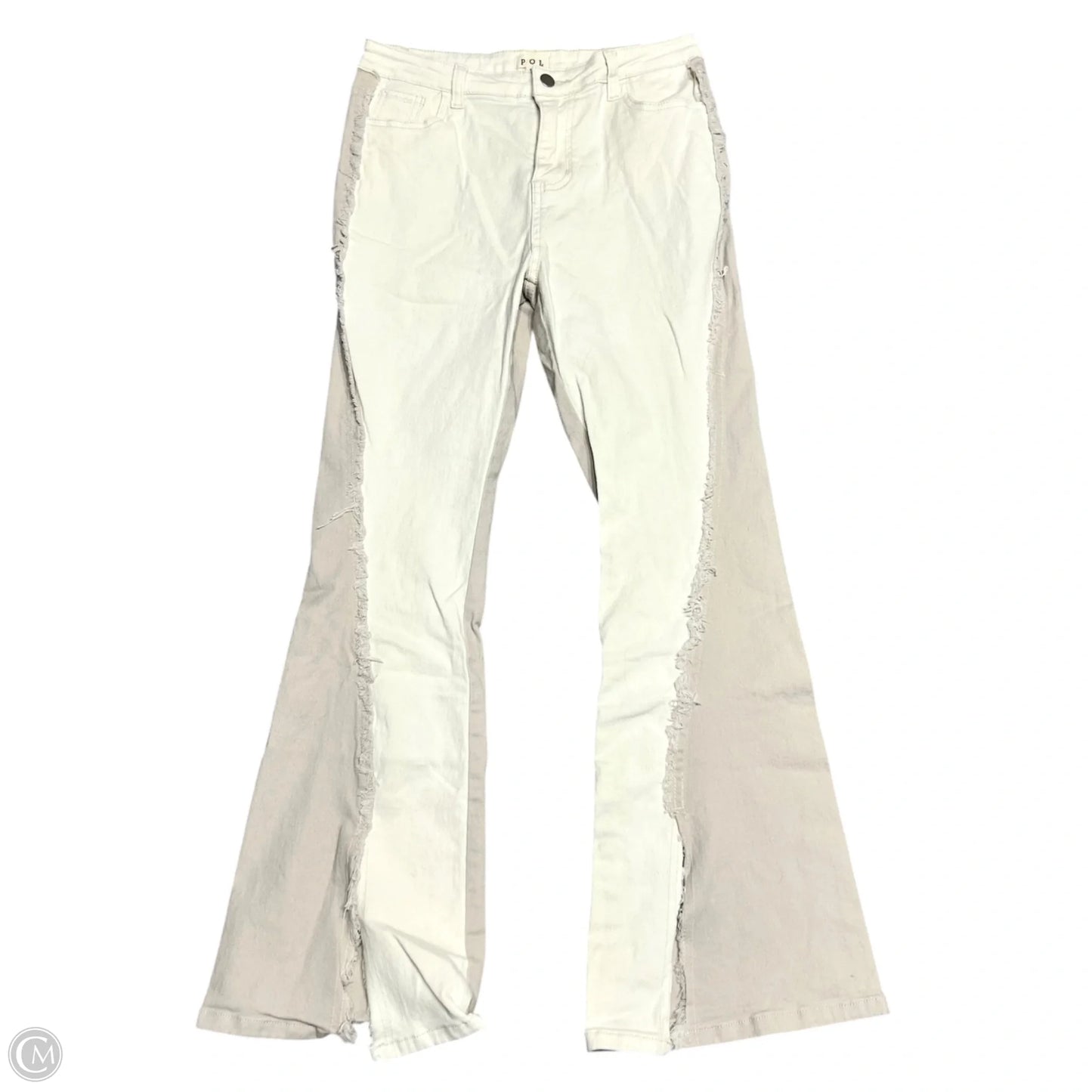 Jeans Flared By Pol In Cream Denim, Size: M