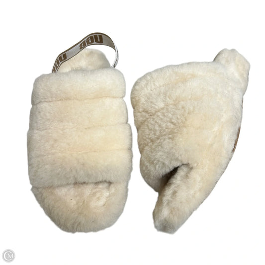 Slippers Designer By Ugg In Cream, Size: 7