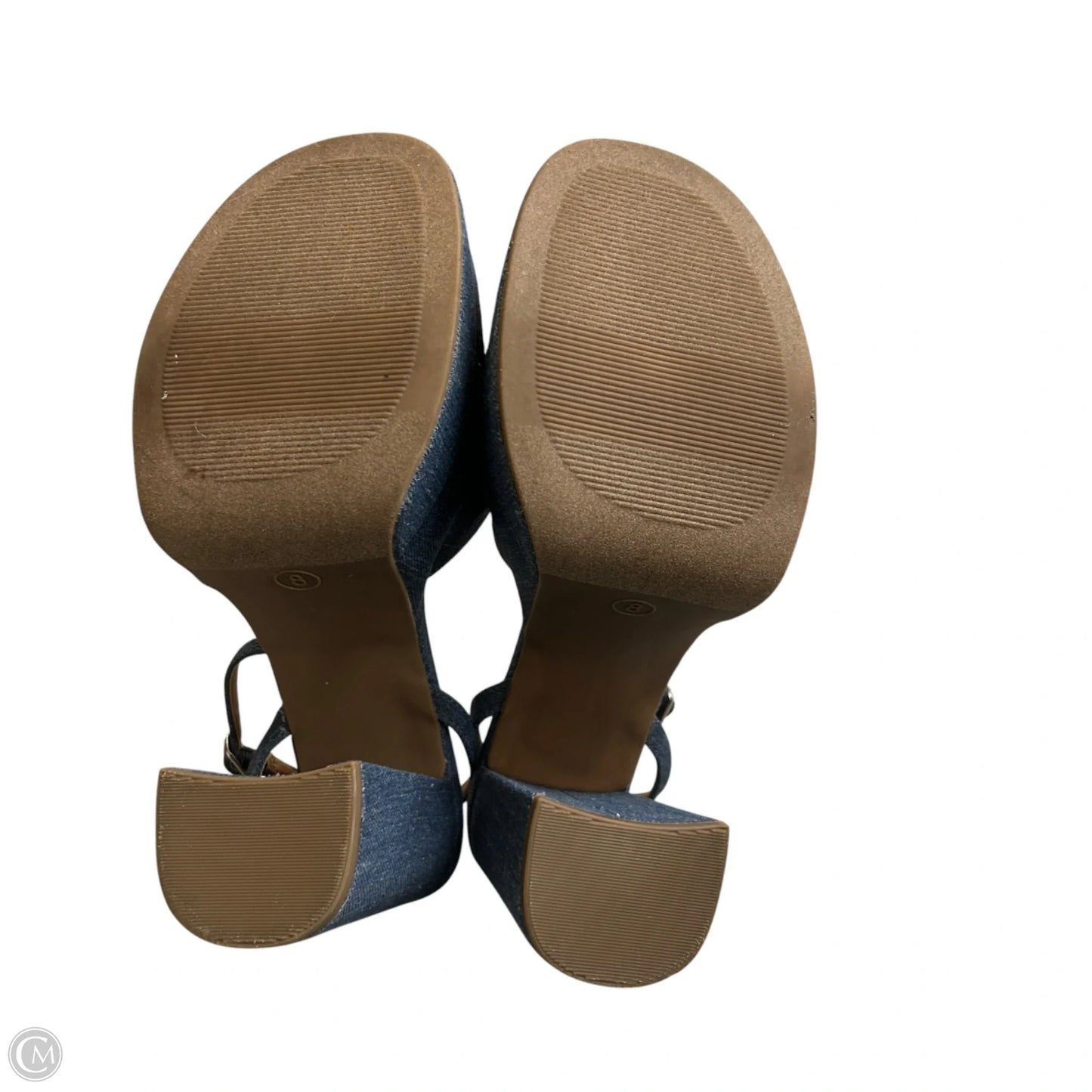 Sandals Heels Block By Wild Fable In Blue Denim, Size: 8