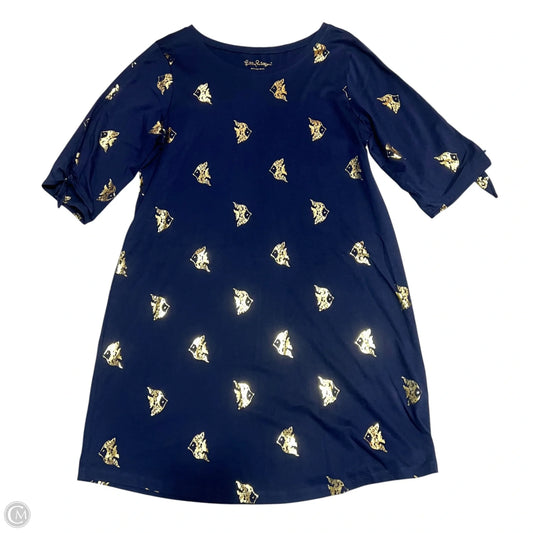 Dress Designer By Lilly Pulitzer In Blue & Gold, Size: Xl