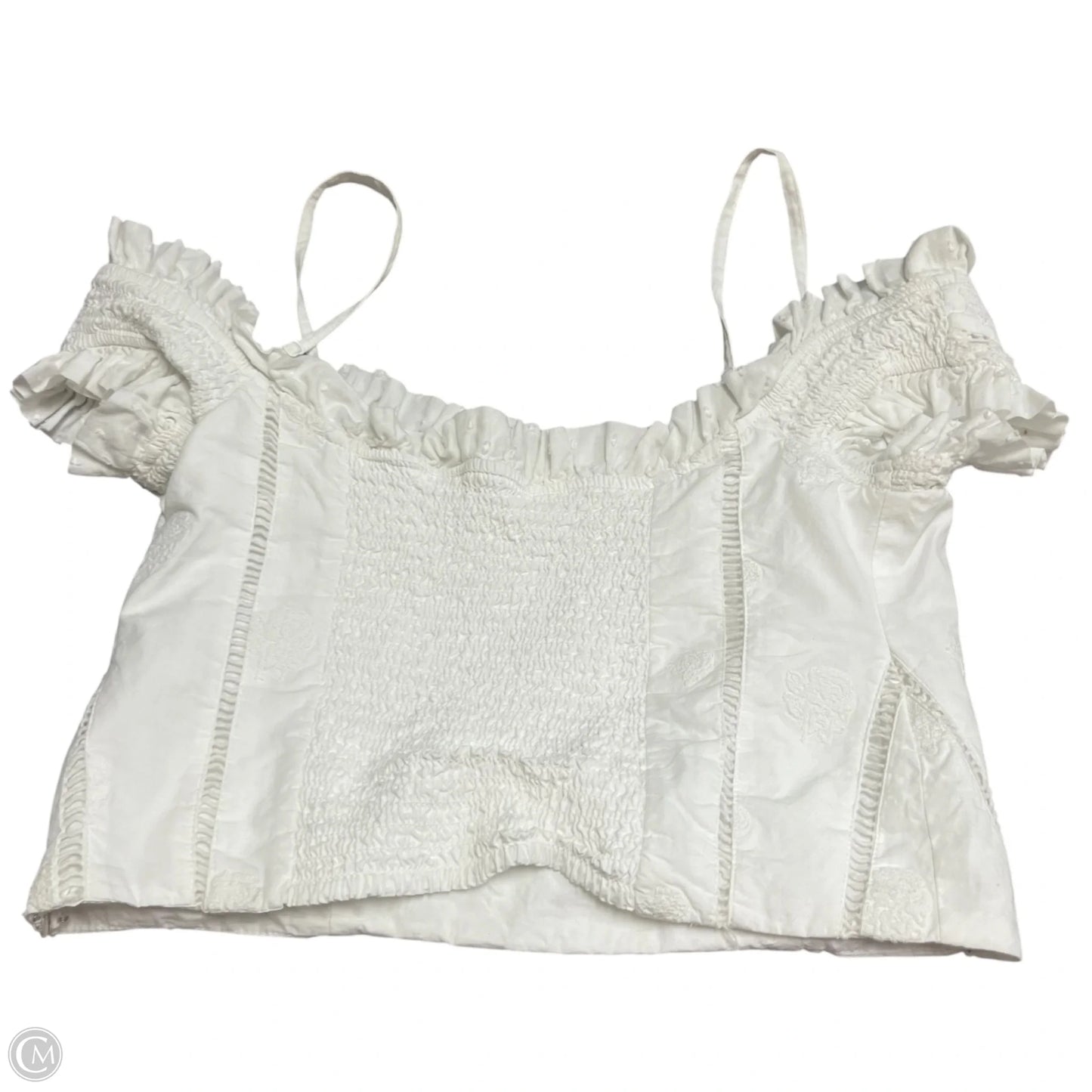 Top Short Sleeve By Anthropologie In Cream, Size: S