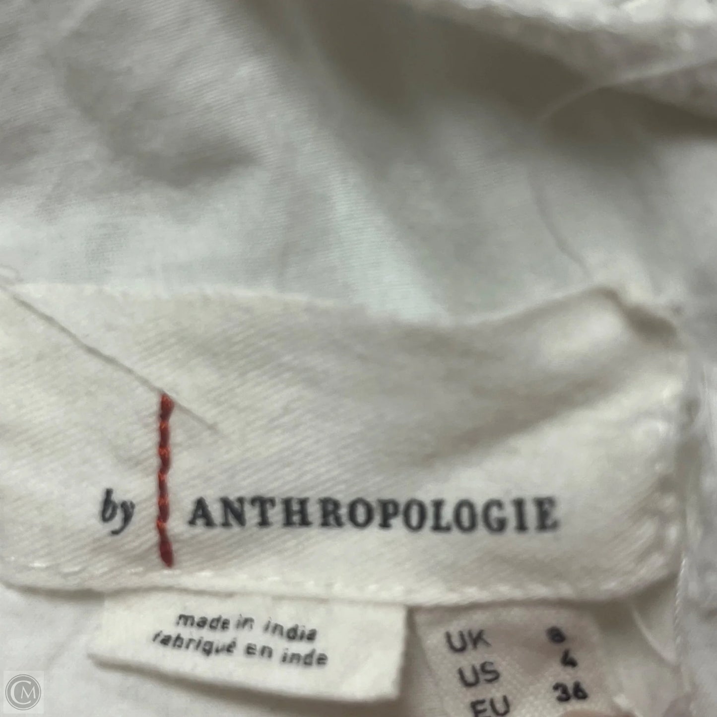 Top Short Sleeve By Anthropologie In Cream, Size: S