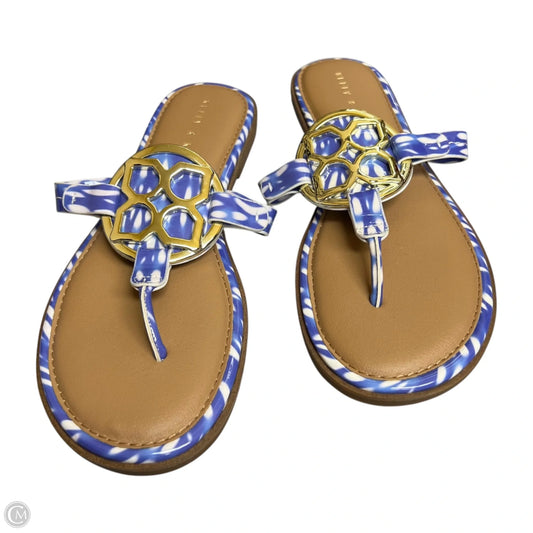 Sandals Flats By Kelly And Katie In Blue & White, Size: 8