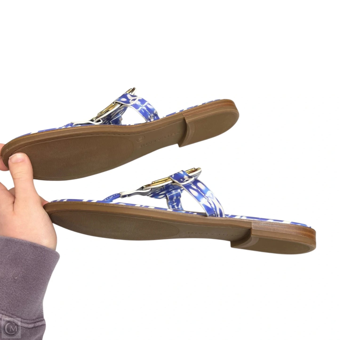 Sandals Flats By Kelly And Katie In Blue & White, Size: 8